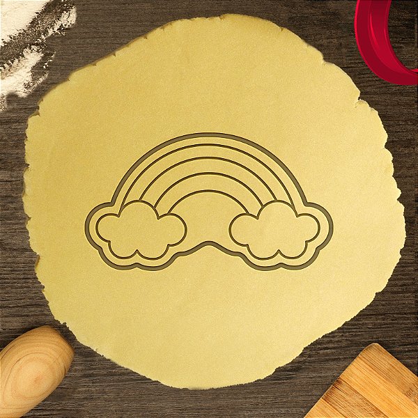 Cortador Biscoito Nuvem Arco-Íris Jardim Encantado