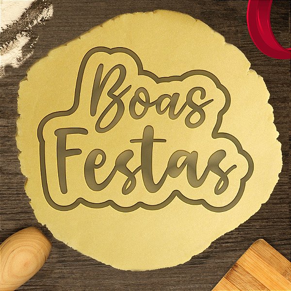 Cortador Biscoito Boas Festas Lettering