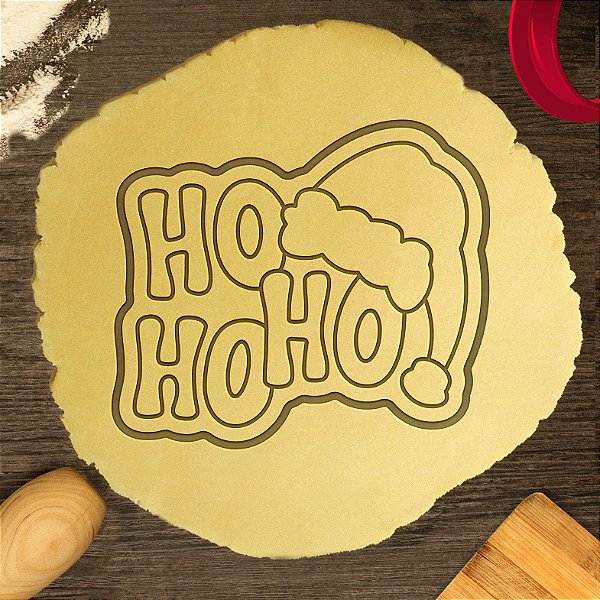 Cortador Biscoito Natal Ho Ho Ho com Gorro