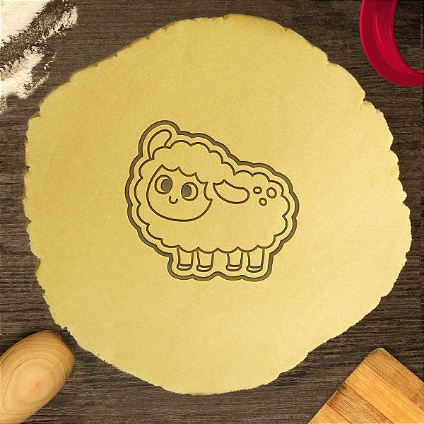 Cortador Biscoito Ovelinha Olhando pro Lado Cute