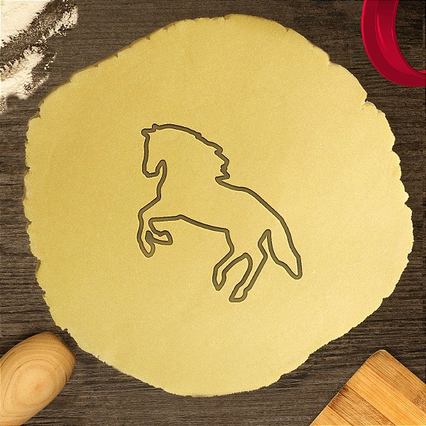 Cortador Biscoito Silhueta Cabeça de Cavalo Correndo