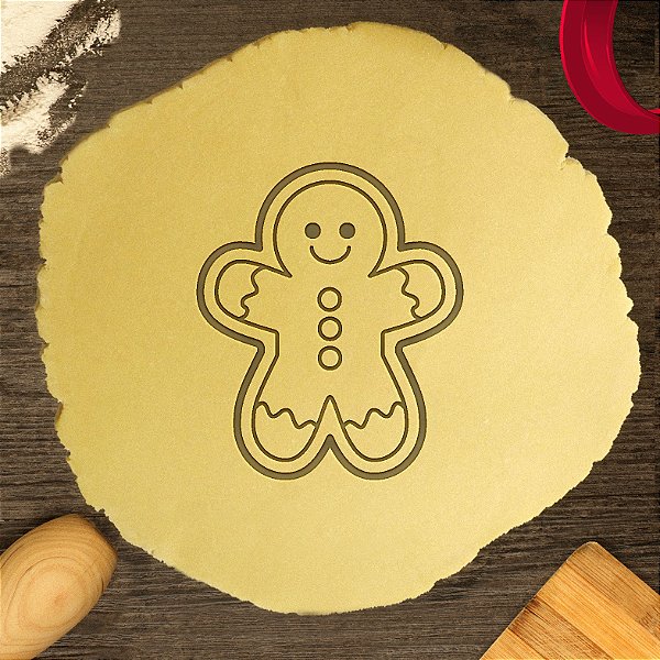 Cortador Biscoito Natal Gingerbread Fofo Sorrindo