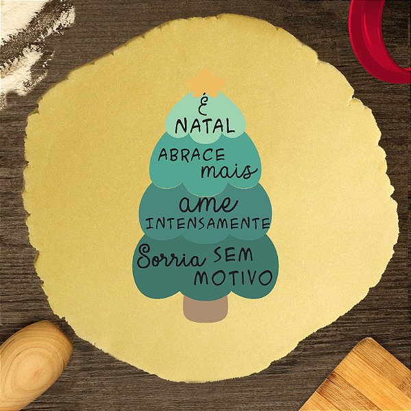 Kit 2 Cortadores Árvore com Frases de Natal