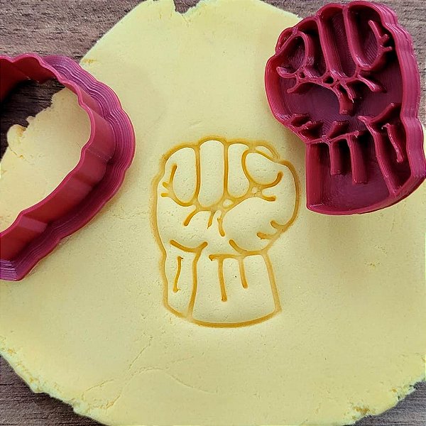 Cortador Marcador Pasta Americana Biscoito Festa Infantil Super Herói Avenger Mão Soco Punho Hulk
