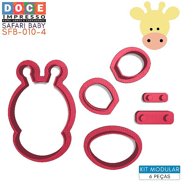 Cortador Modular Pasta Infantil Safari Baby Girafa Cute Original