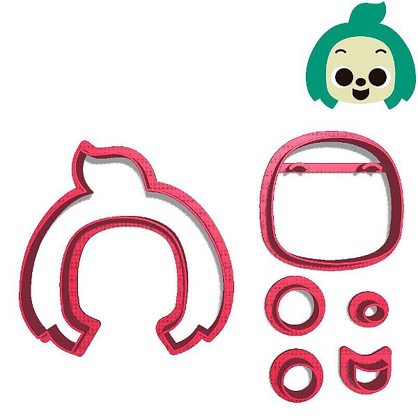Cortador Pasta Doce Impresso Festa Infantil Desenho Raposa Rosa Pink Cabeça Detetive Hogi