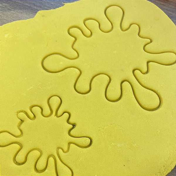 Kit 3 cortadores Pasta Doce Impresso Slime Meleca Geleia Splash Espirro Geleca