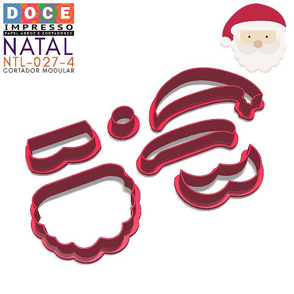 Cortador Pasta Natal Papai Noel Bom Velhinho Barba Cute