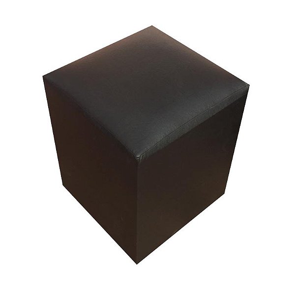 Puff Simples Mari 36cm - Preto Corino