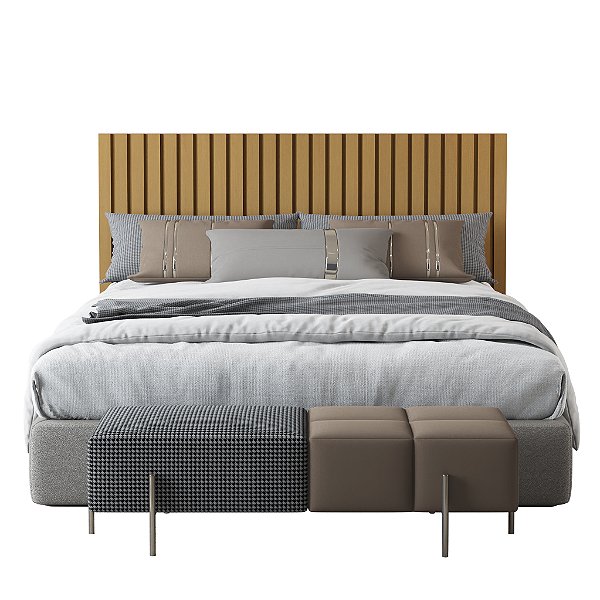 Cabeceira Maracá Em Ripado Cama Casal 1,58cm Jb Bechara