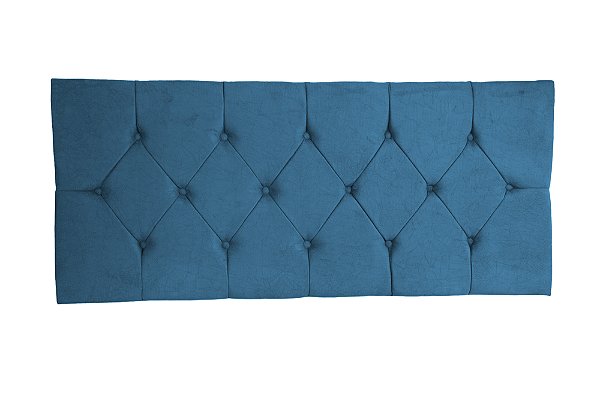 Cabeceira painel captonê para cama box casal 1,38 cm - Azul aço