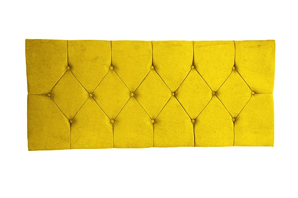 Cabeceira painel capitonê para cama box casal 1,38 cm - Amarelo