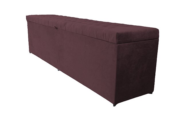 Puff Baú Julia 140 cm Para Cama de Casal Box Padrão – Rose Escuro