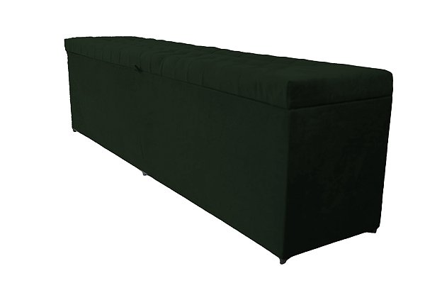 Puff Baú Julia 140 cm Para Cama de Casal Box Padrão – Verde