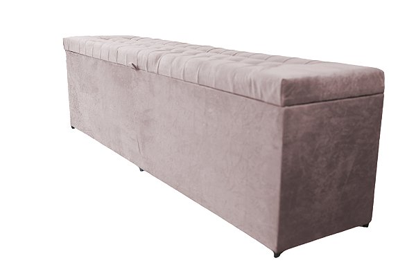 Puff Baú Julia 140 cm Para Cama de Casal Box Padrão – Rose Claro