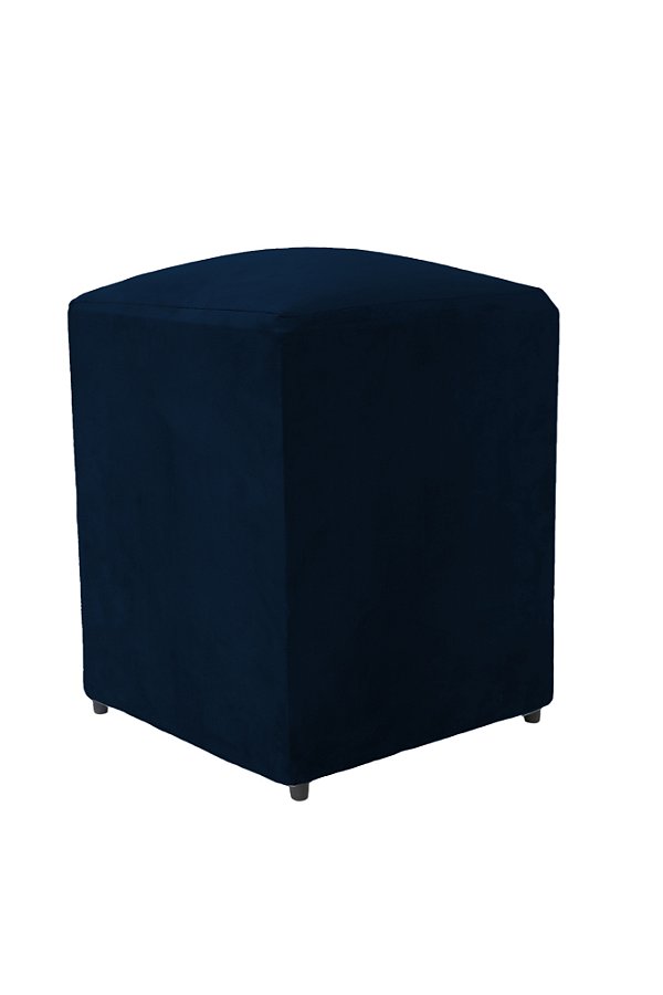 Puff Simples Mari 36cm - Azul Marinho Suede