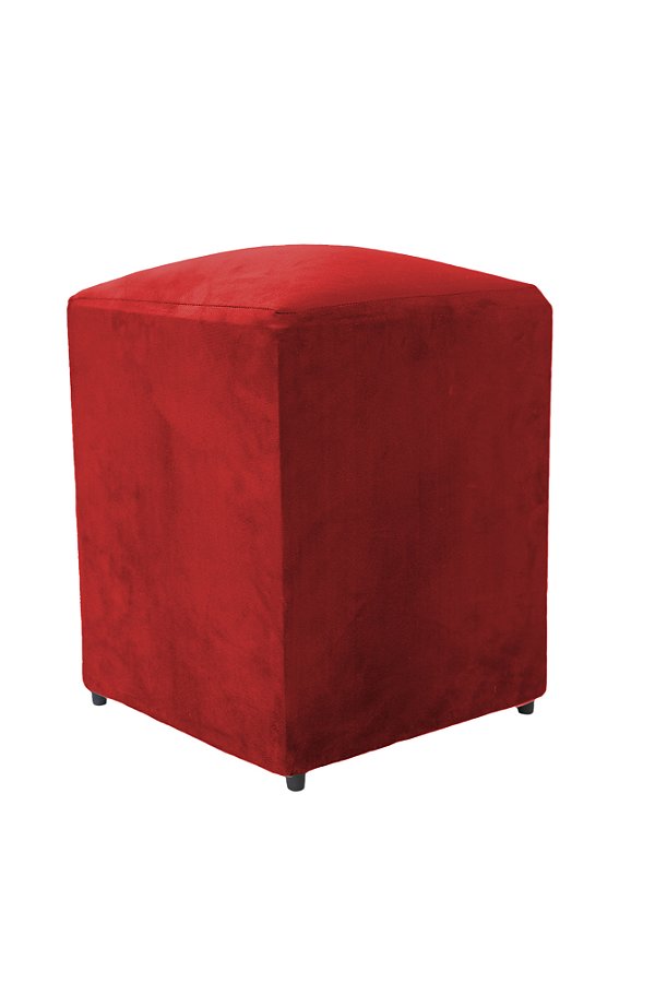 Puff Simples Mari 36cm - Vermelho Suede