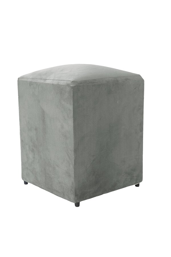 Puff Simples Mari 36cm - Cinza Claro Suede