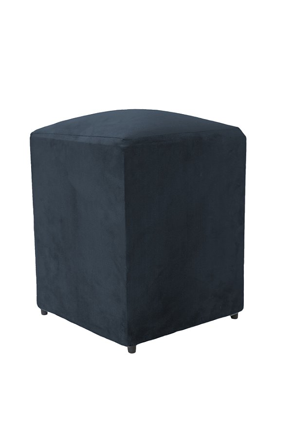 Puff Simples Mari 36cm - Cinza Escuro Suede