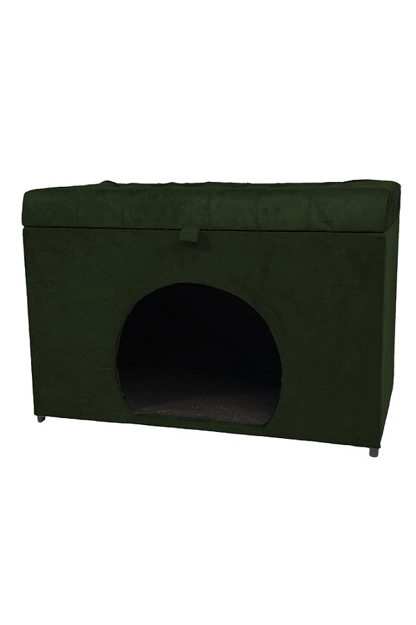 Puff Pet Baú Estofado para Cachorro e Gato - Verde