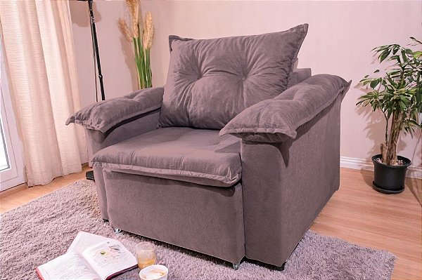 Poltrona Paris Retrátil 1 Lugar Braço De Pillow Rose