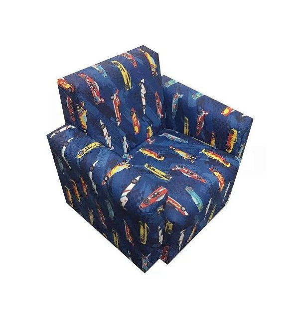 Mini Sofá Poltrona Infantil Estofado - Carrinho