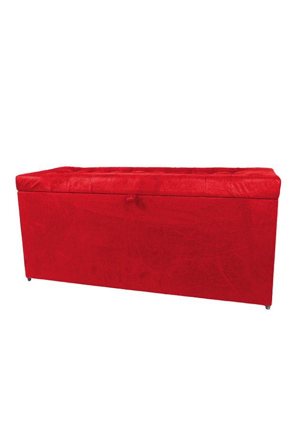 Puff Baú Rock 90 Para Cama Solteiro - Vermelho