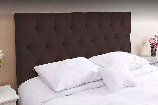Cabeceira painel capitonê para cama box Queen Size 1,60 cm - Marrom