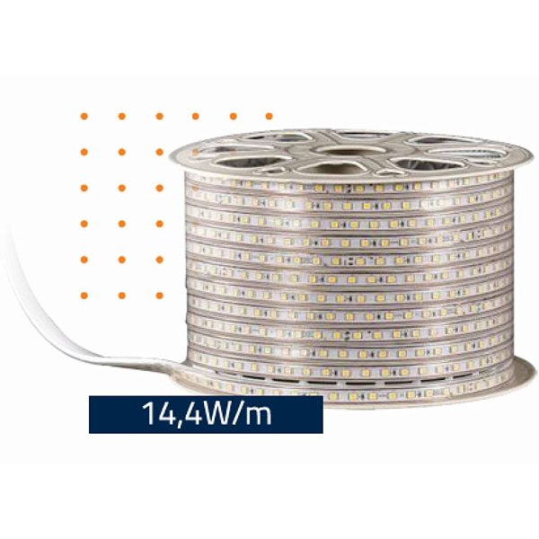 FITA DIRETA 127V 4040 IP66 3000K 14,4W/m Por Metro