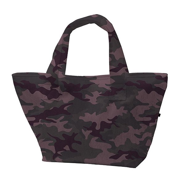 Bolsa Praia Camuflado Lilás e Chumbo