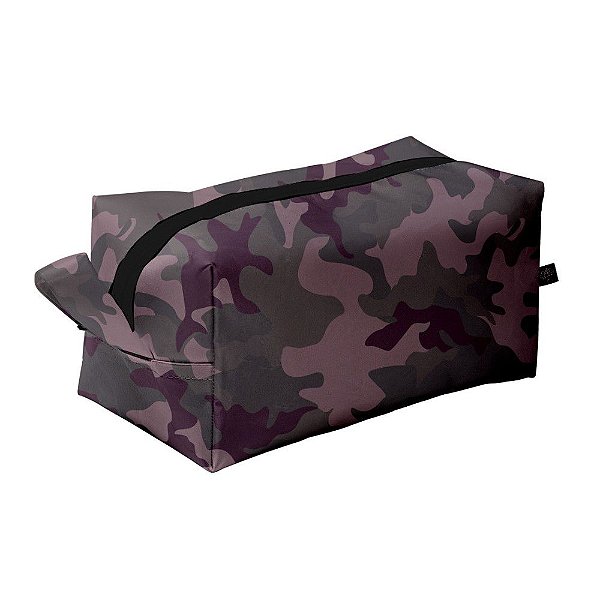 Necessaire Camuflado Lilás e Chumbo