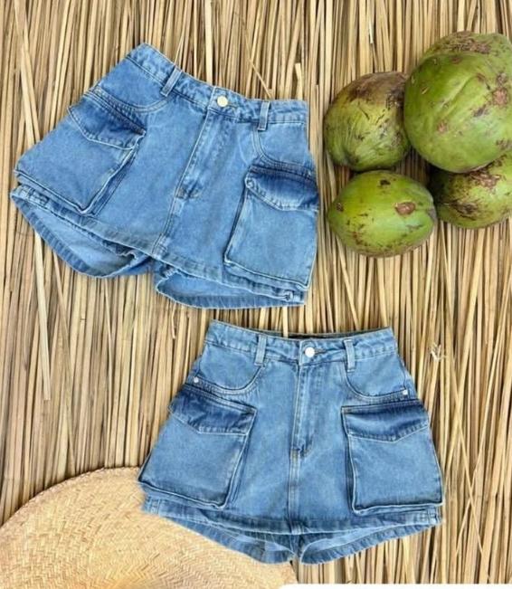 Short saia jeans