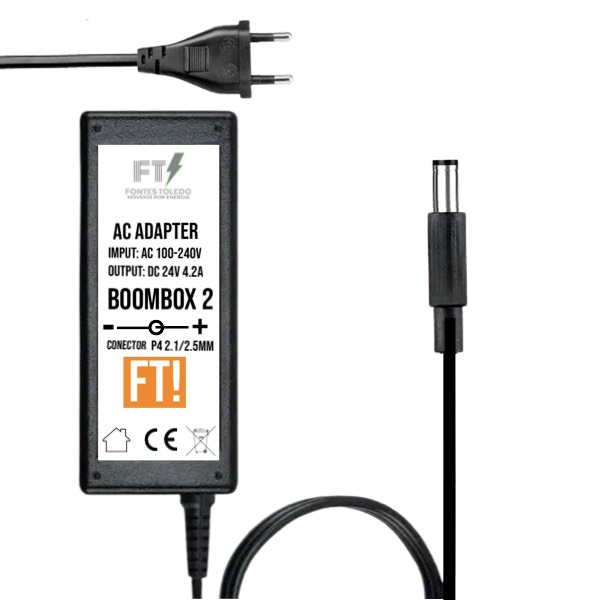 Carregador Compatível Para Caixa De Som Jbl Boombox 2 - 24v 4.2a