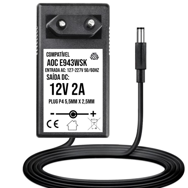 Fonte Para Monitor Aoc Compatível Com Modelo E943fwsk