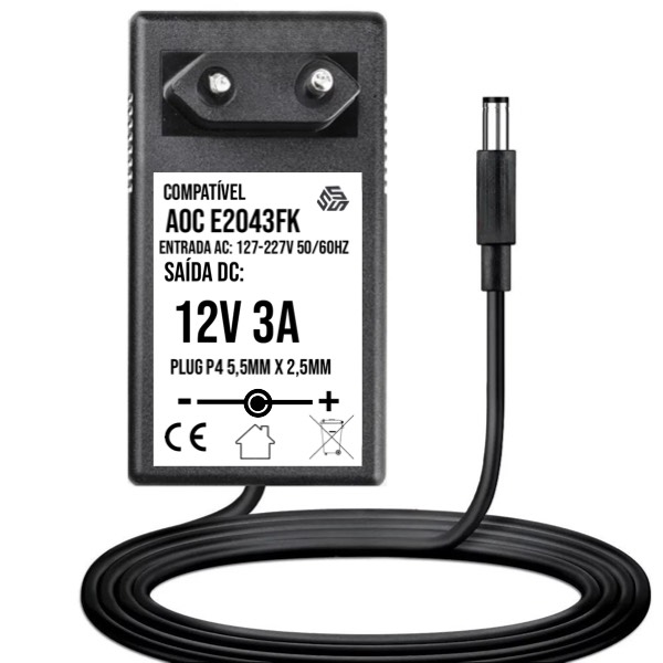 Fonte Para Monitor Aoc Compatível Com Modelo E2043fk
