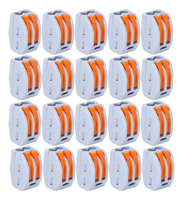 Conector Borne Cinza Emenda Engate Rápido 4mm 2 Fios