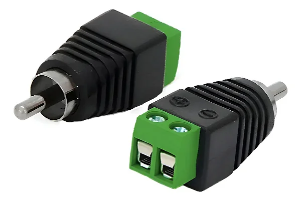 Kit 100 Conector Rca Macho Com Borne Para Cftv Audio Video