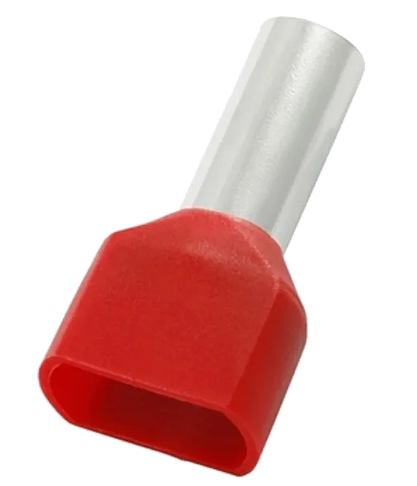 Terminal Tubular Ilhos Duplo 10mm Te1014 Pre Isolado (Kit com 100 peças)