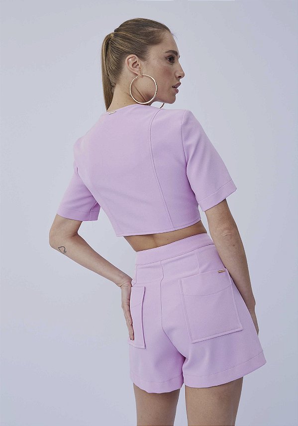 Blusa Cropped com Botões