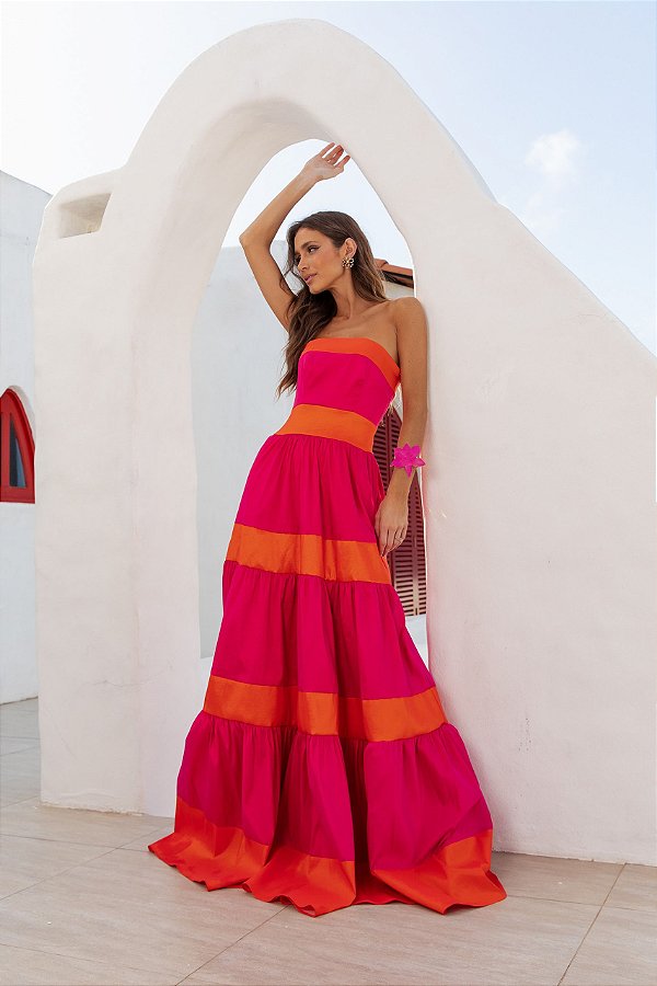 VESTIDO LONGO LACOS COSTAS