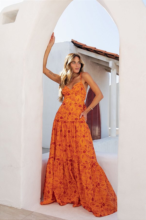 VESTIDO LONGO ALCINHA AMARRACAO COSTAS