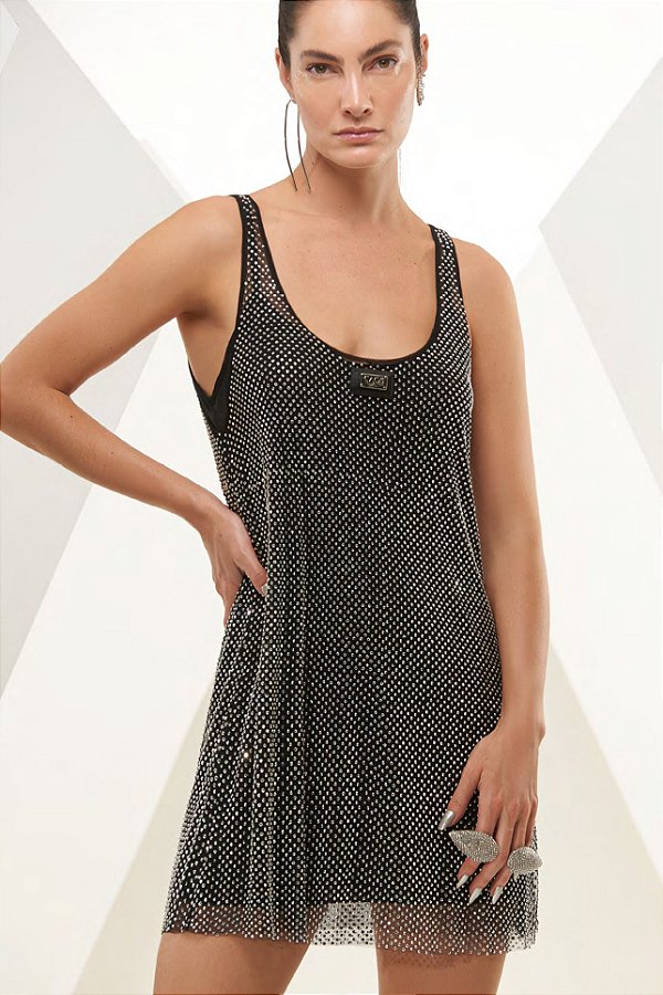 VESTIDO DE TULE COM TRANSFER