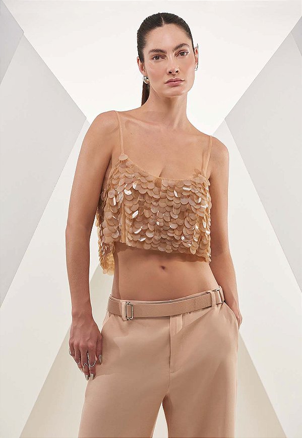 CROPPED BORDADO PAETE