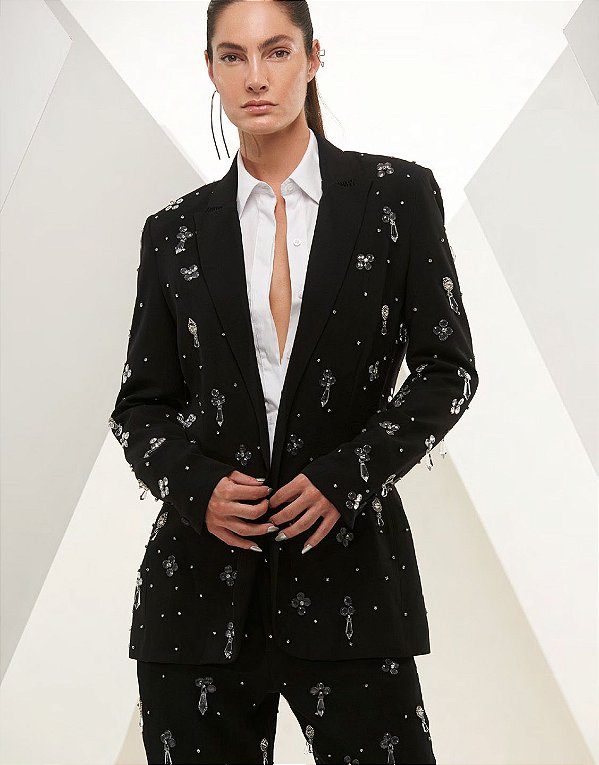 CONJUNTO BLAZER BORDADO COM TOP