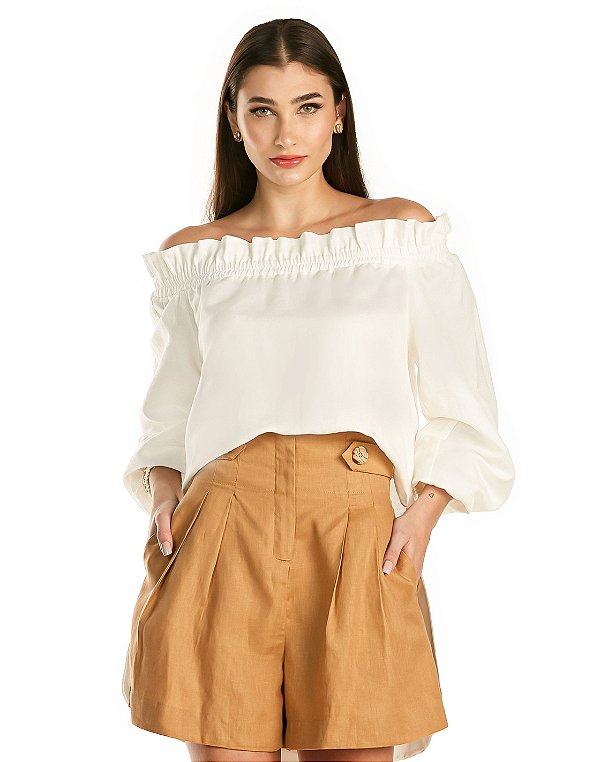 BLUSA OMBRO A OMBRO COSTAS ALONGADA