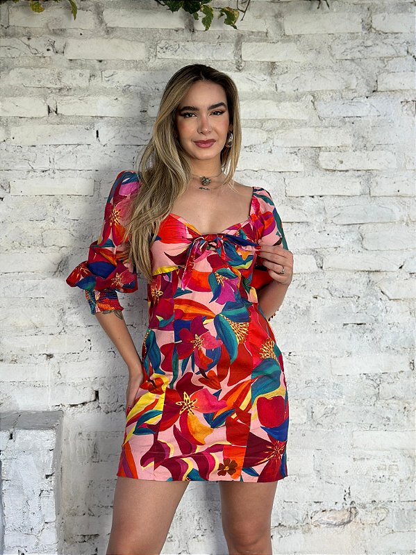 VESTIDO CURTO FLORAL ERIKA