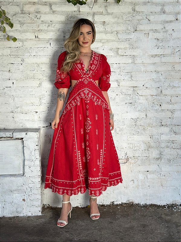 VESTIDO BORDADO DELICADEZA SOLAR