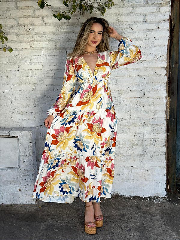 VESTIDO CROPPED FLORAL MAJESTOSO