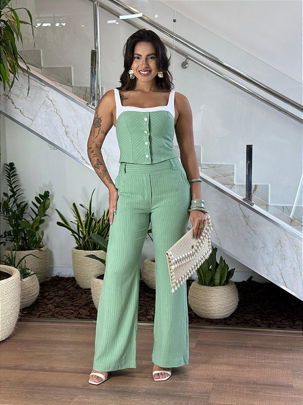CONJUNTO CORSELET SOBREPOSIÇÃO E CALÇA