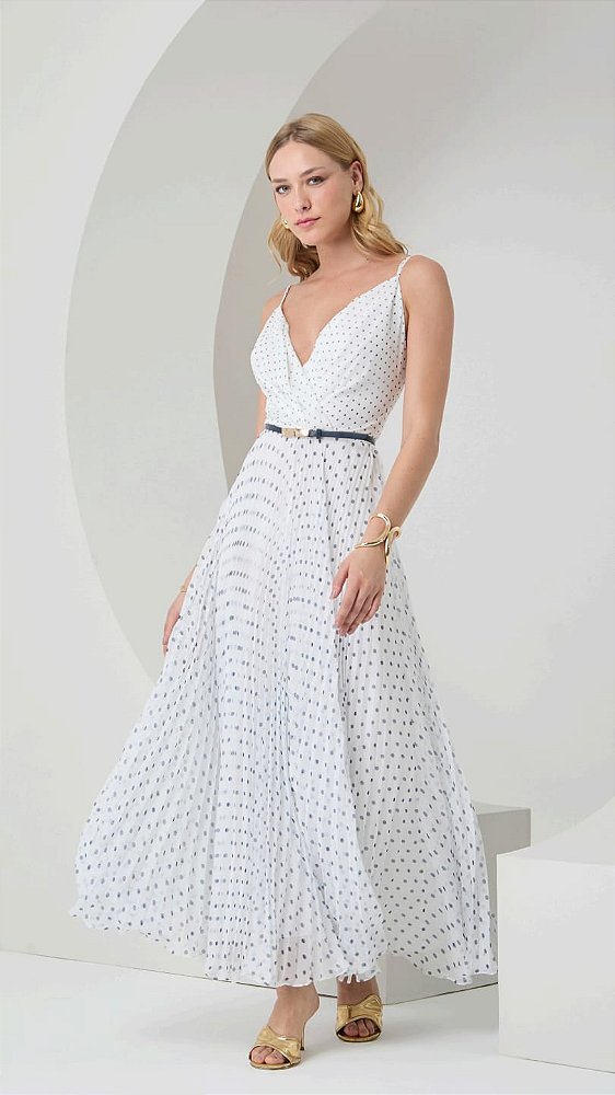 VESTIDO LONGO PLISSADO POA
